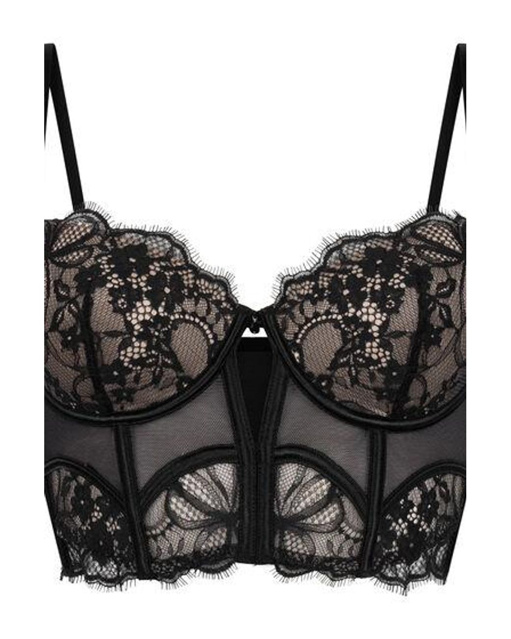 Hunkemöller Black Prina Padded Underwired Longline Bra