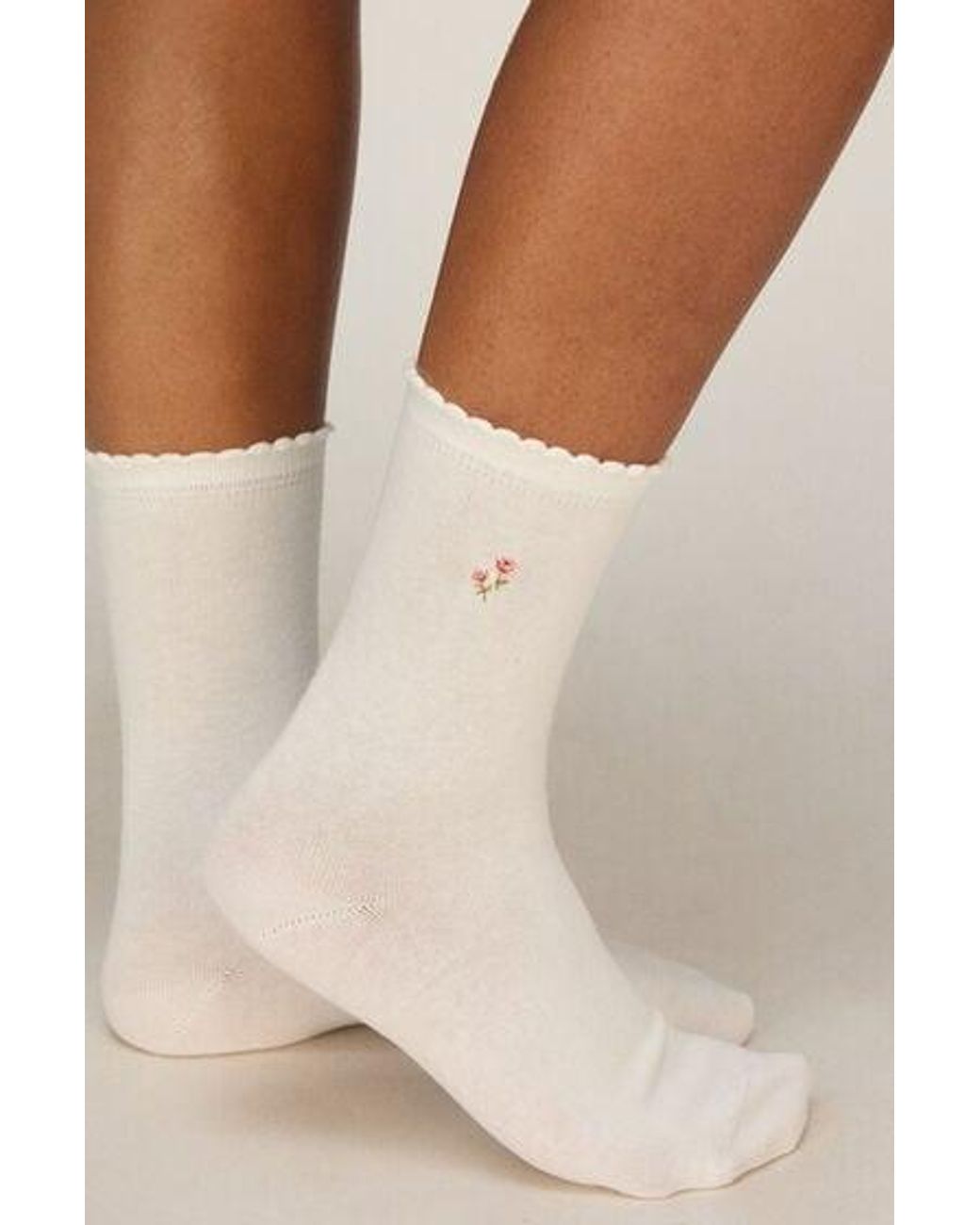 Hunkemöller Natural 3 Pair Cotton Flower Socks