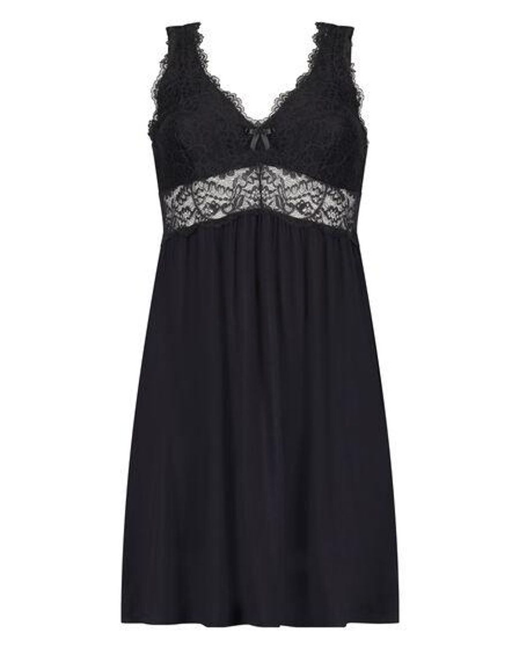 Hunkemöller Black Nora Lace Slip Dress