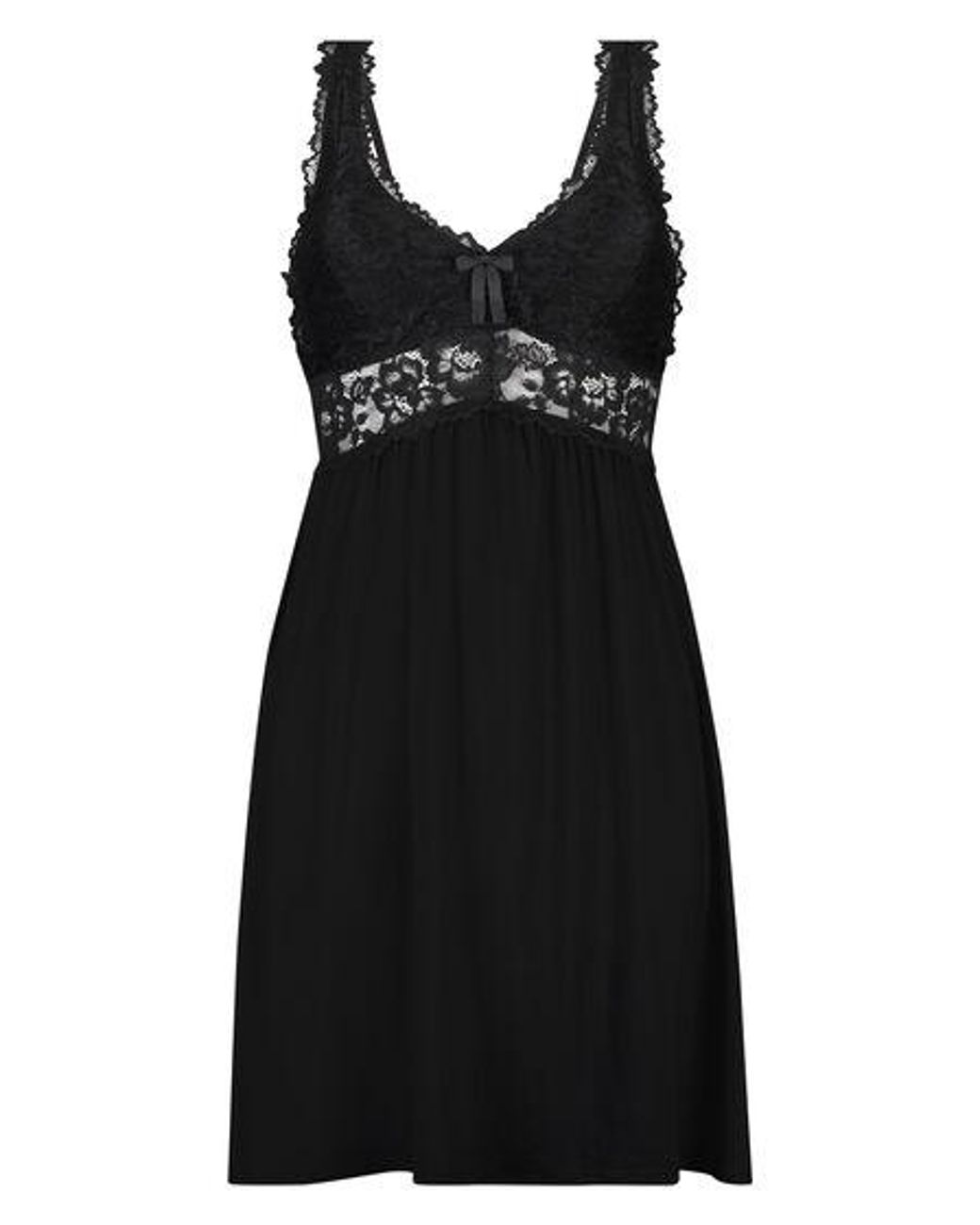 Hunkemöller Black Nora Lace Slip Dress