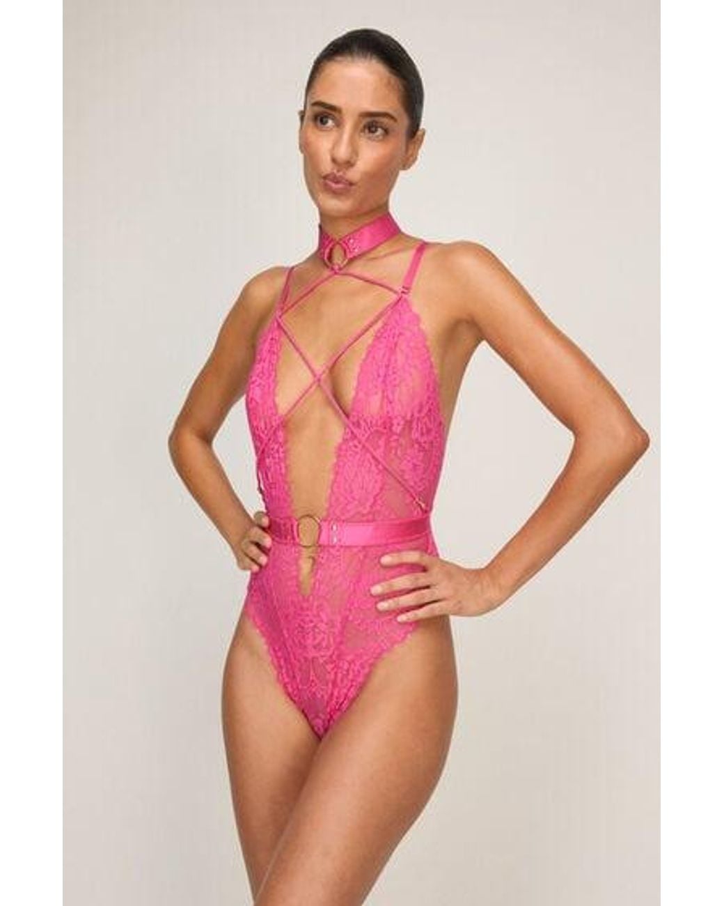 Hunkemöller Pink Private Brandy Body Open Crotch