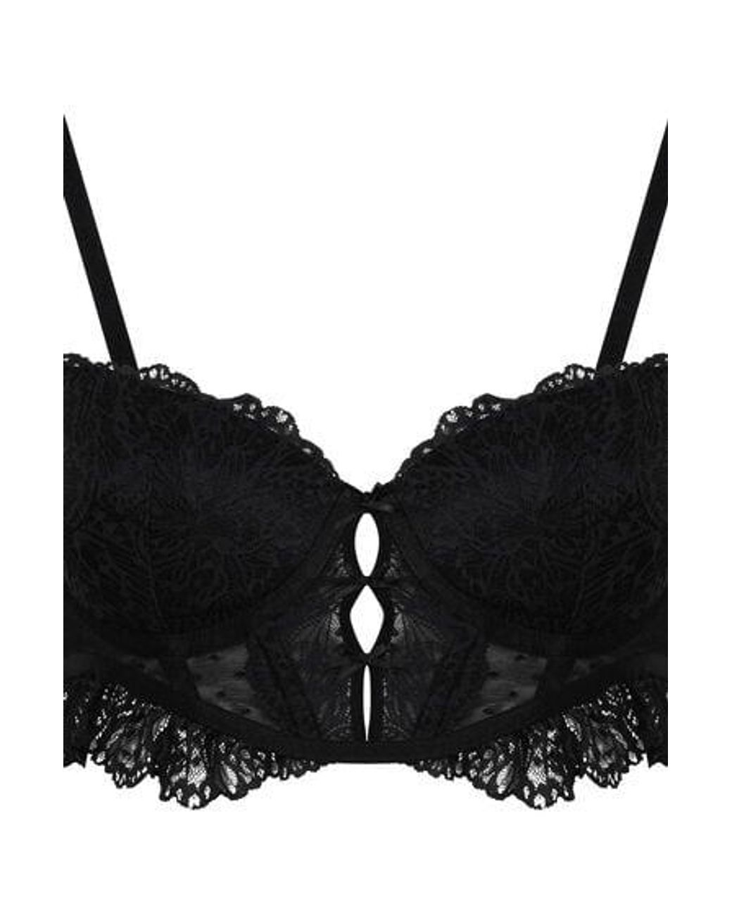 Hunkemöller Black Posie Padded Underwired Longline Bra