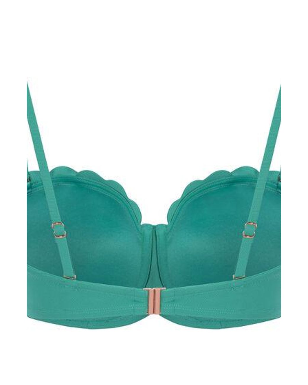 Hunkemöller Blue Scallop Padded Strapless Underwired Bikini Top Cup E