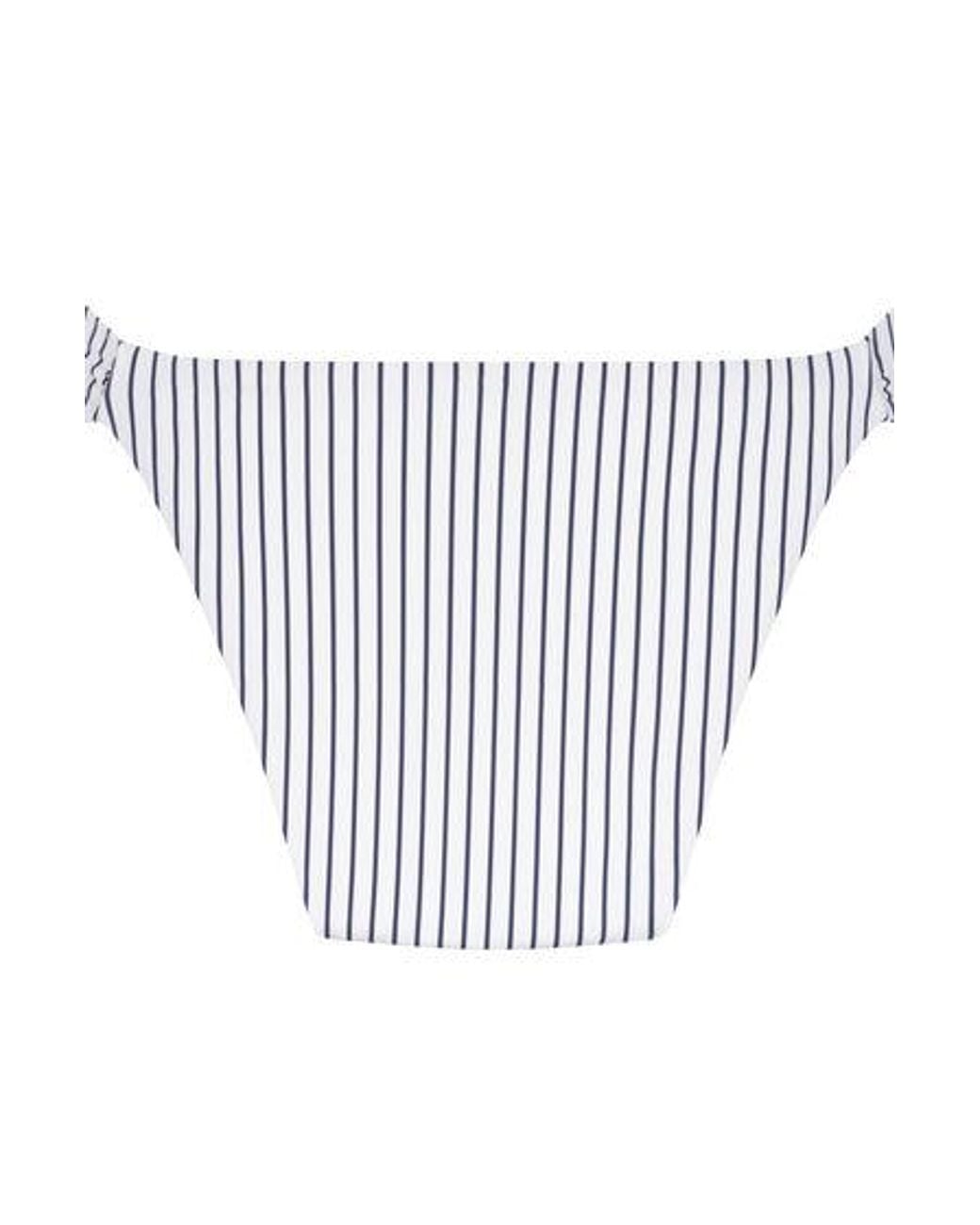 Hunkemöller White Highleg Bikini Bottom Stripes