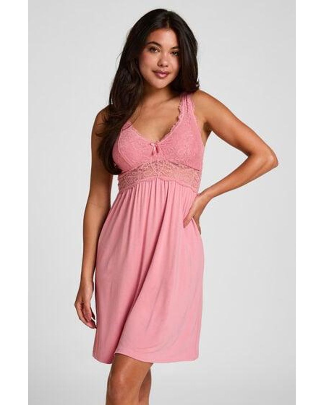 Hunkemöller Pink Nora Lace Slip Dress
