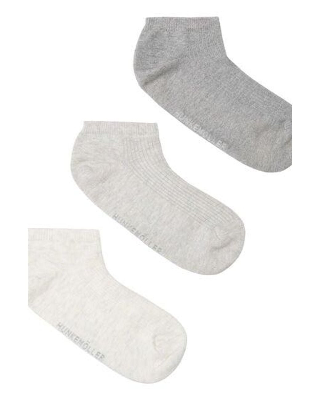 Hunkemöller Gray 3-Pack Cotton Trainer Liner Socks