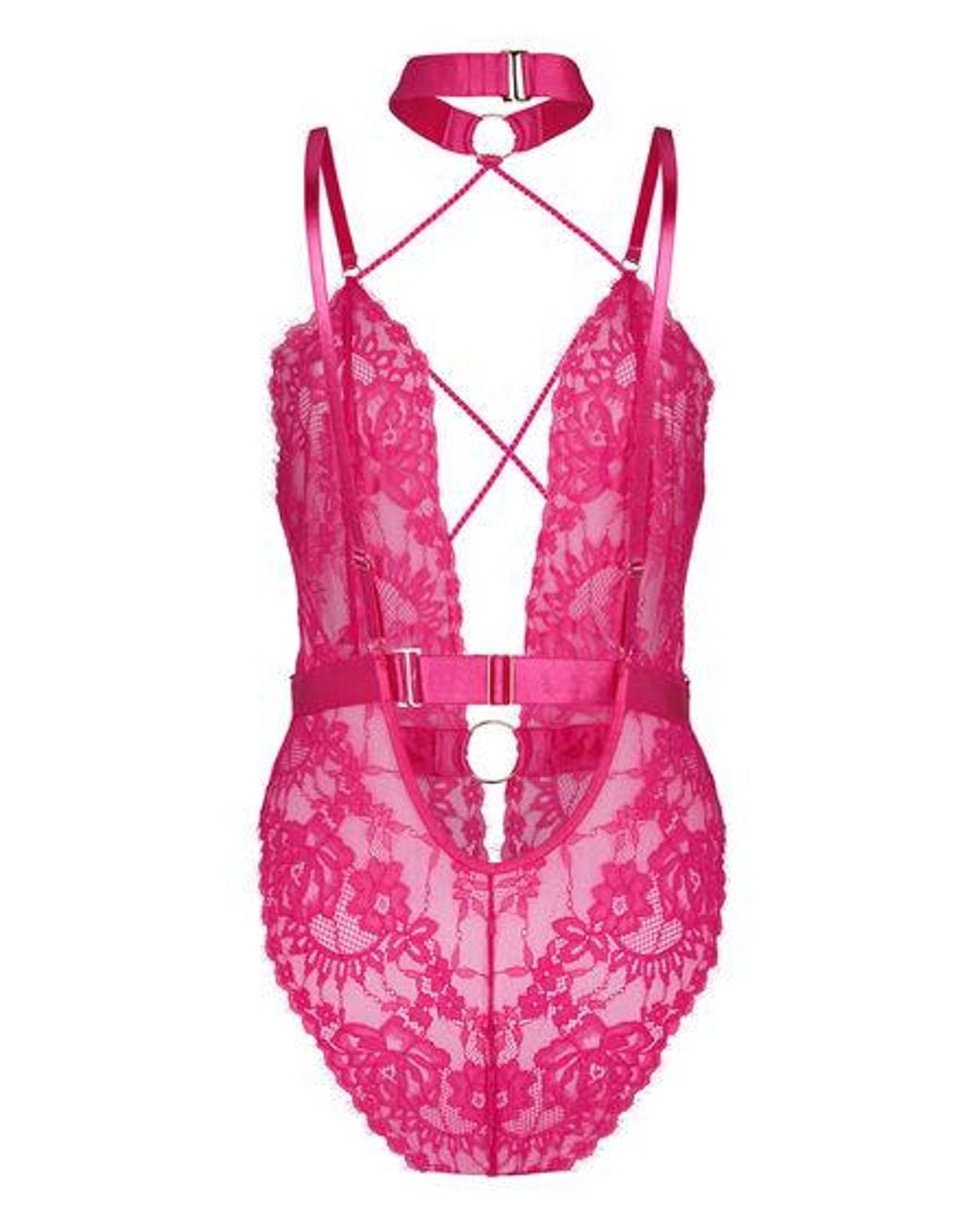 Hunkemöller Pink Private Brandy Body Open Crotch