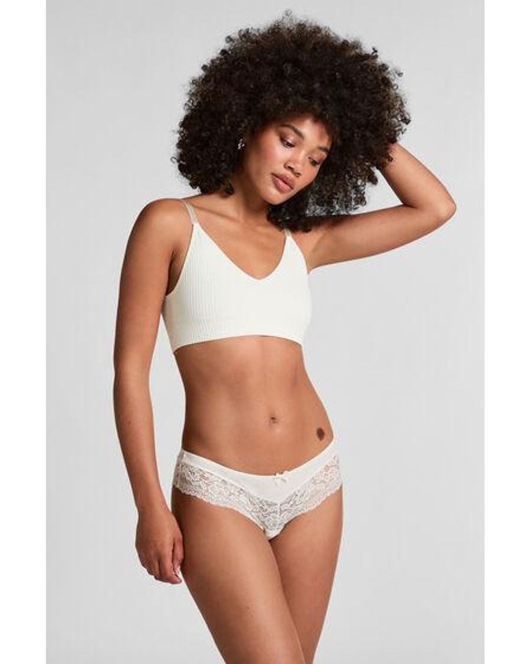 Hunkemöller White Valencia Brazilian Shorts