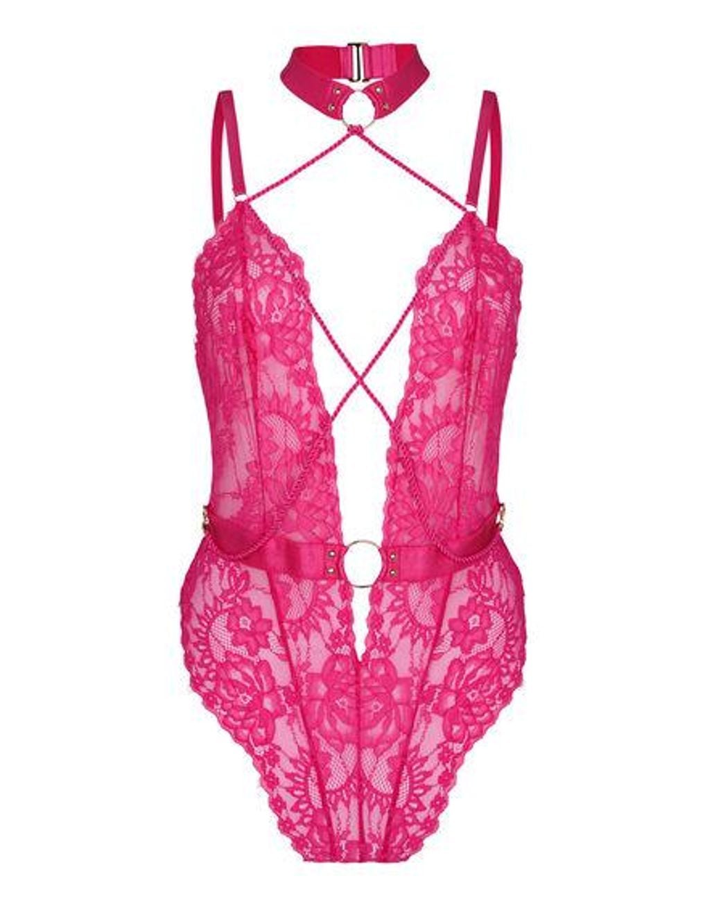 Hunkemöller Pink Private Brandy Body Open Crotch