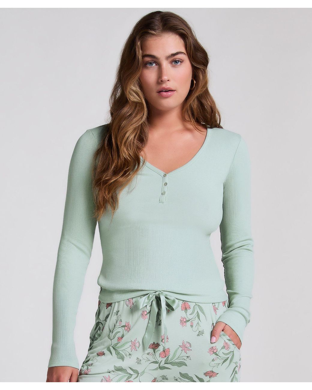 Hunkemöller Green Long-Sleeved Pyjama Top