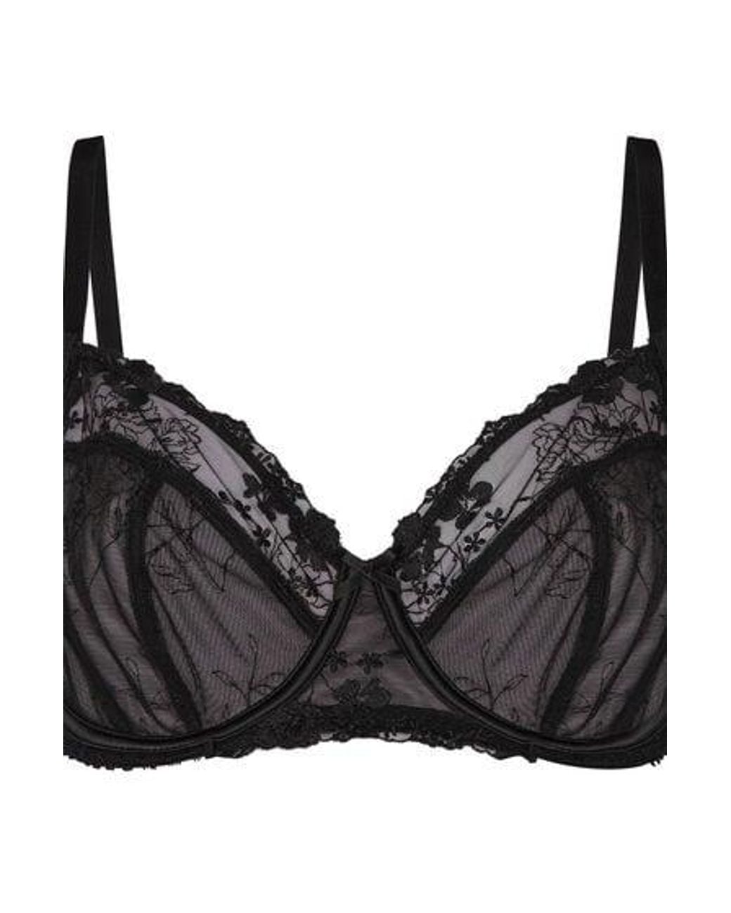 Hunkemöller Black Non-Padded Underwired Bra Peonie