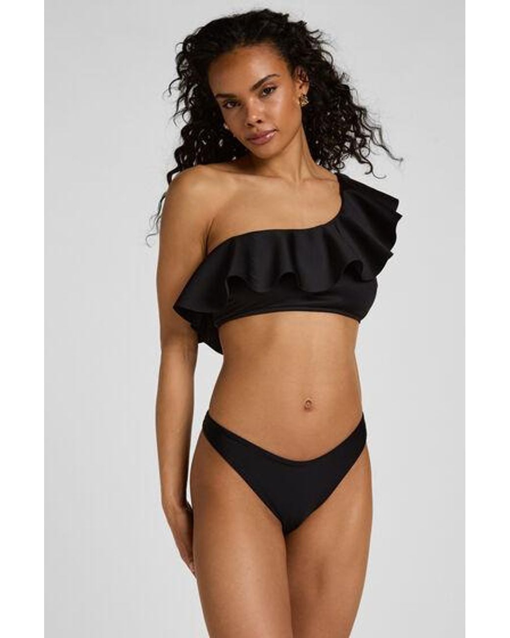 Hunkemöller Black Highleg Bikini Bottom Luxe