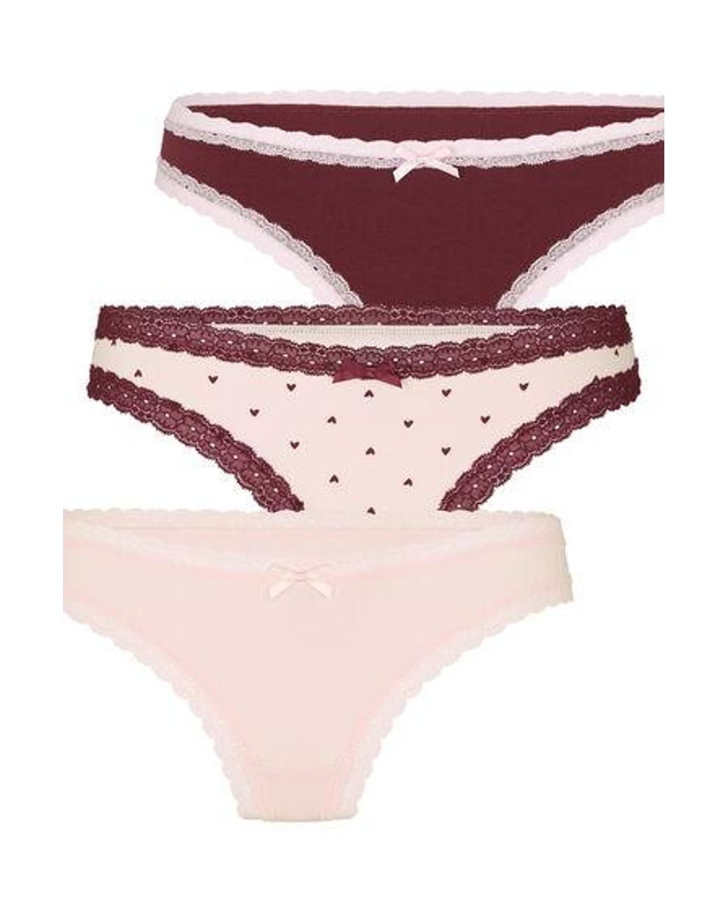 Hunkemöller Multipack Katoenen Strings in het Pink