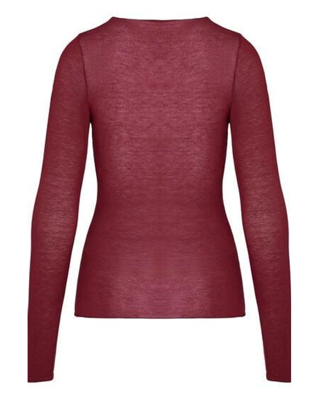 Hunkemöller Red Super Soft Lace V-Neck Shirt With Cashmere
