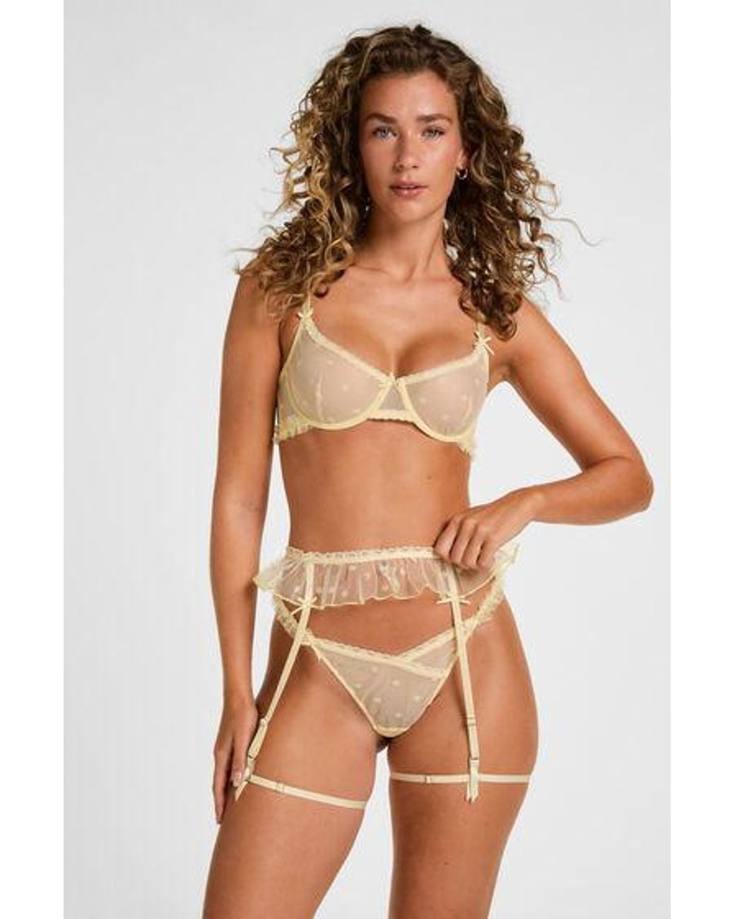 Hunkemöller Brown Suspenderbelt Flora