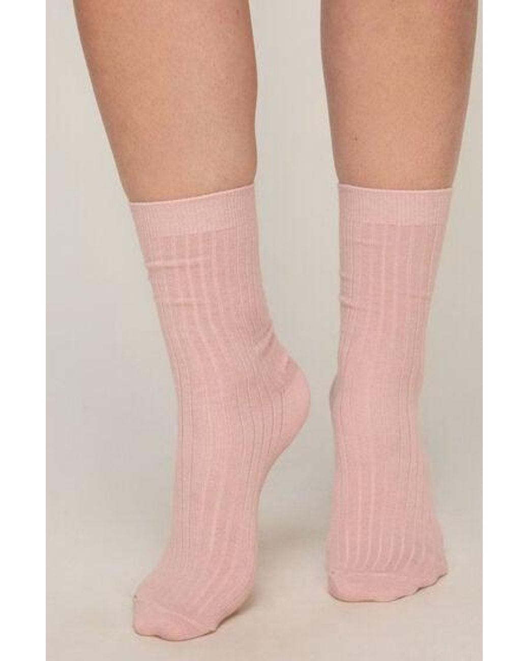 Hunkemöller Pink Cashmere Blend Ribbed Socks