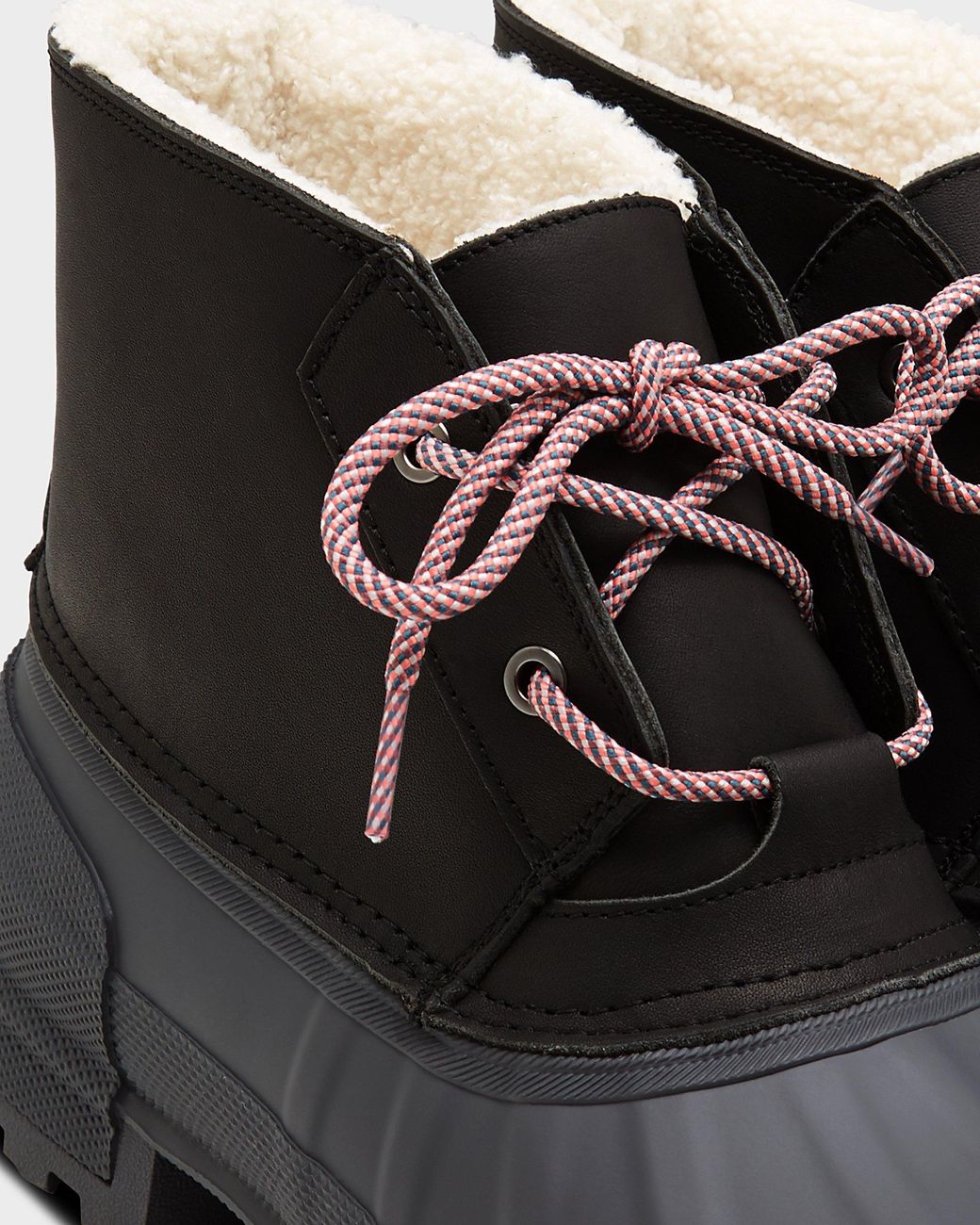 hunter insulated black leather hiker boots