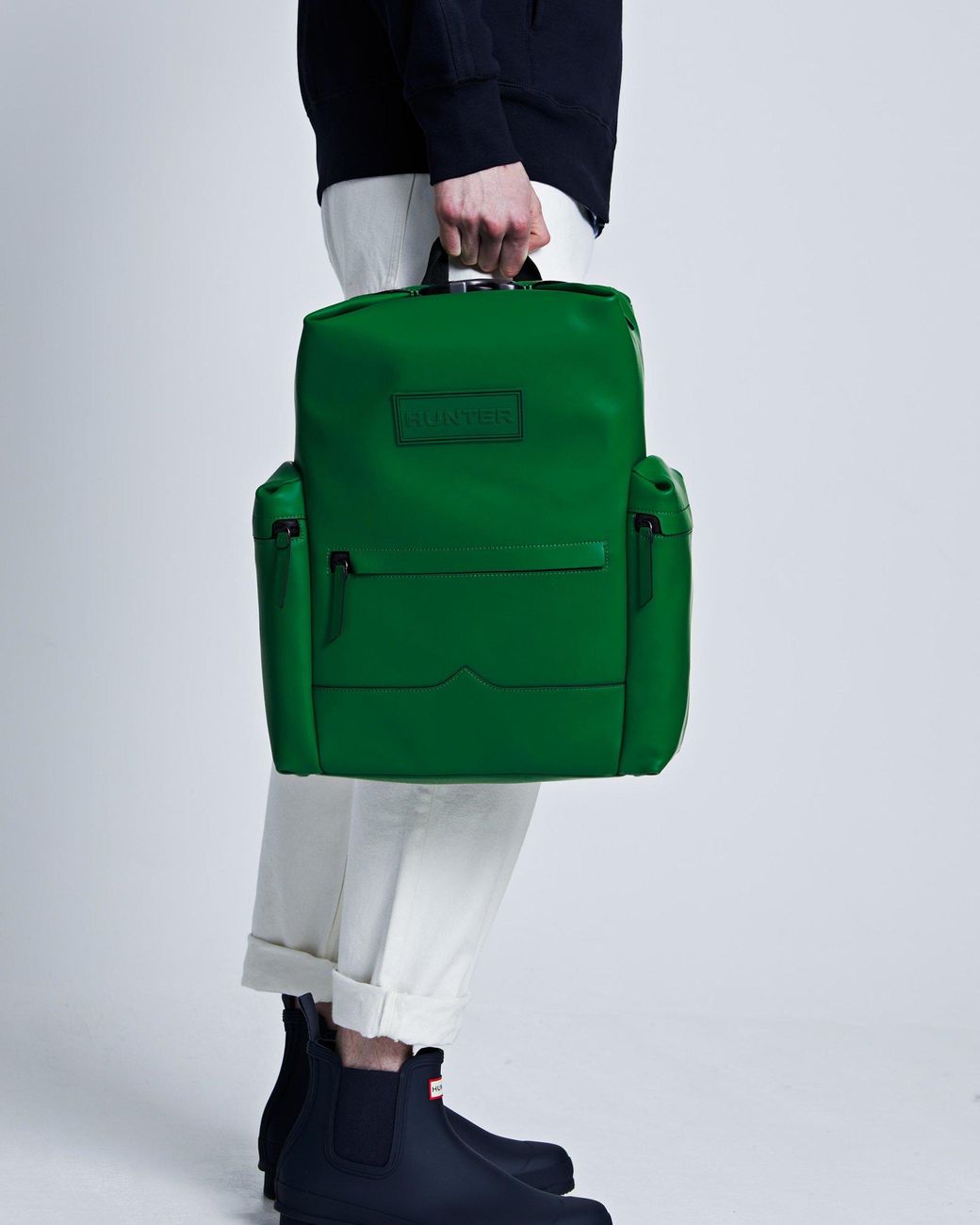 hunter rubberised leather backpack