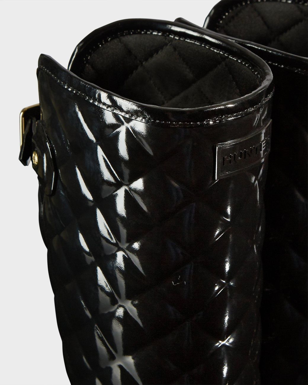 black quilted hunter wellies