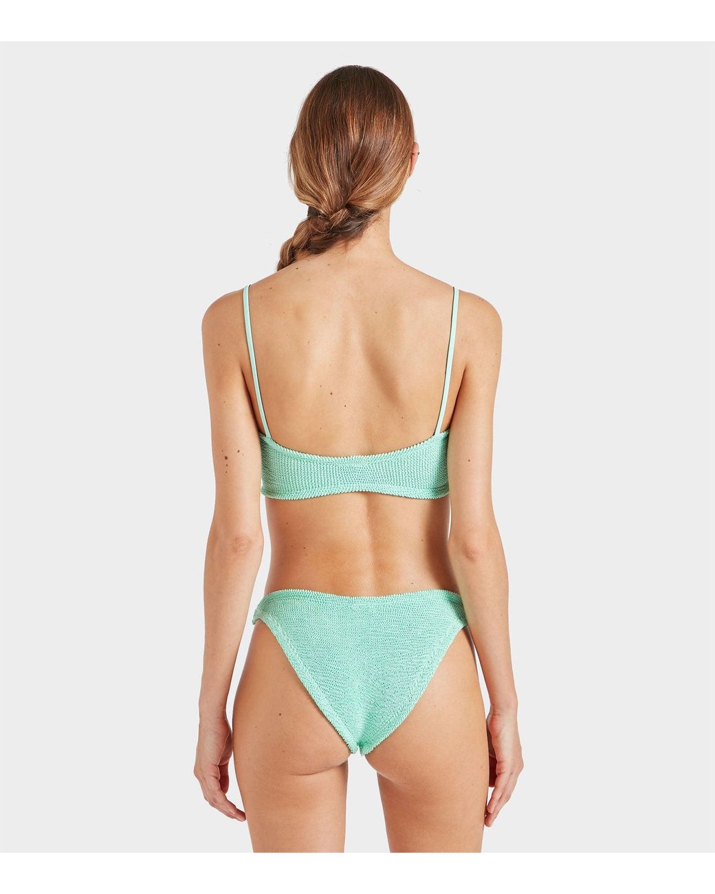 Hunza G Misty Bikini Pearly Hoop in Green | Lyst