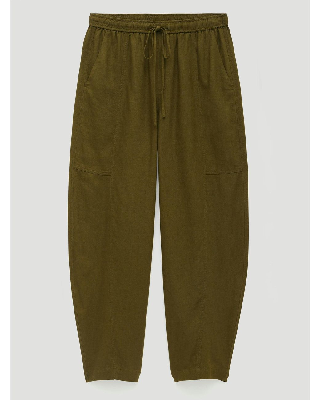Hush Green Tovi Linen Blend Barrel Leg Trousers