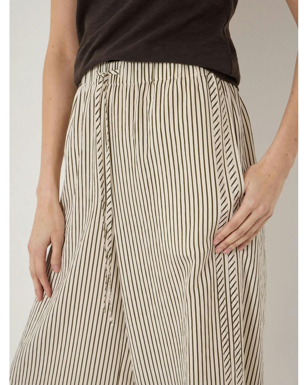 Hush Natural Sami Striped Side Detail Trousers