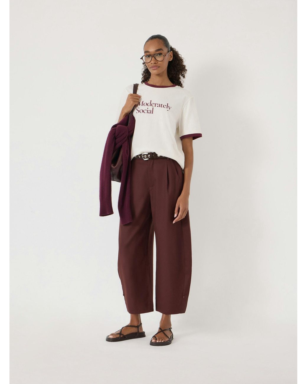 Hush White Moderately Social Ringer T-Shirt