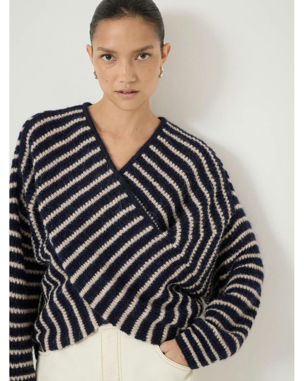 Hush Gray Betty Waffle Stitch Wool Blend Jumper