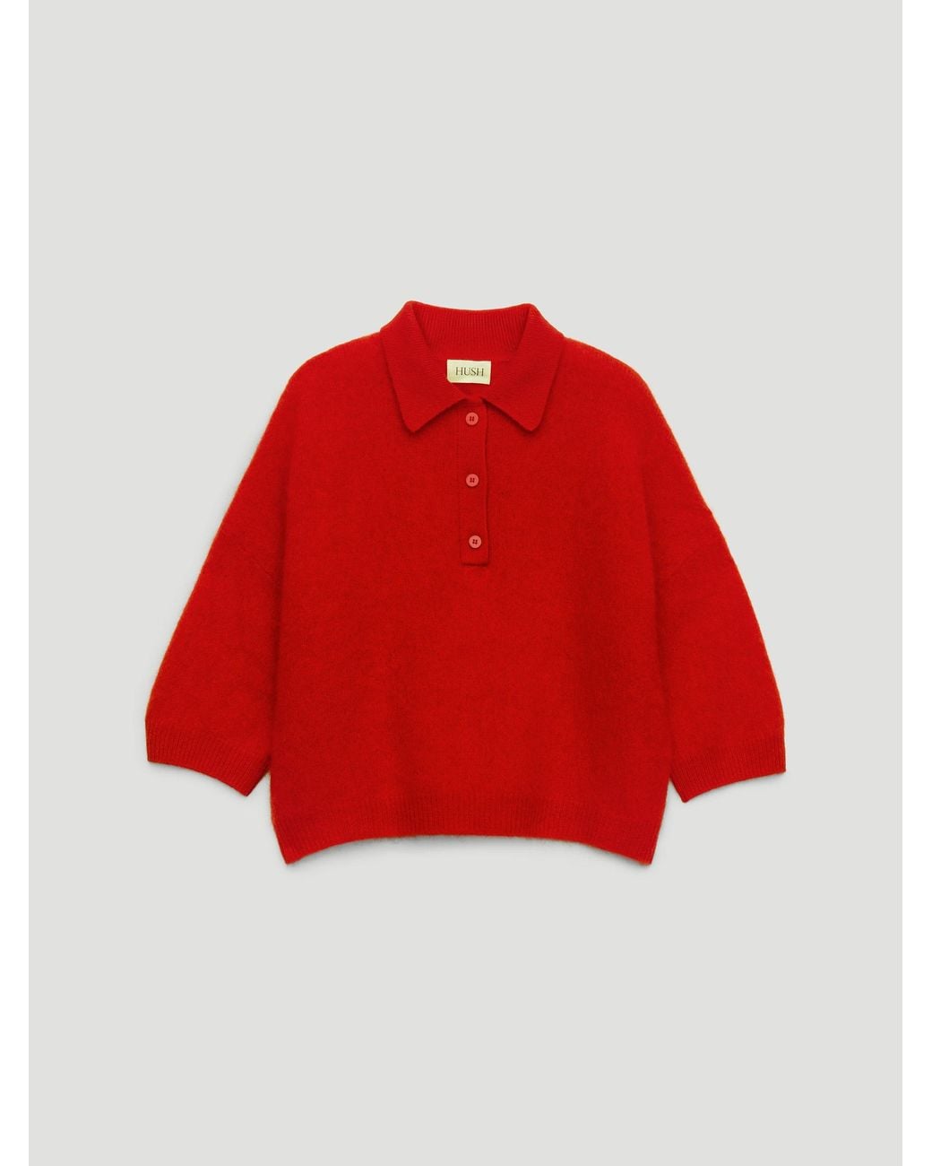 Hush Red Ziggy Brushed Wool Polo Tee