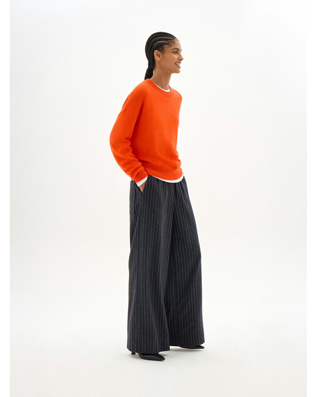 Hush Orange Avery Cashmere Crew Neck Jumper