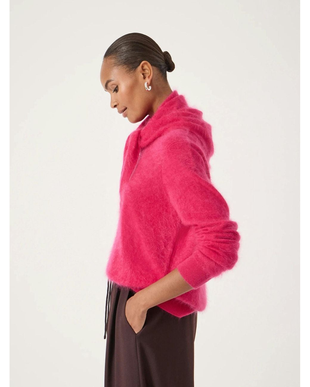 Hush Pink Brushed Cashmere Triangle Scarf