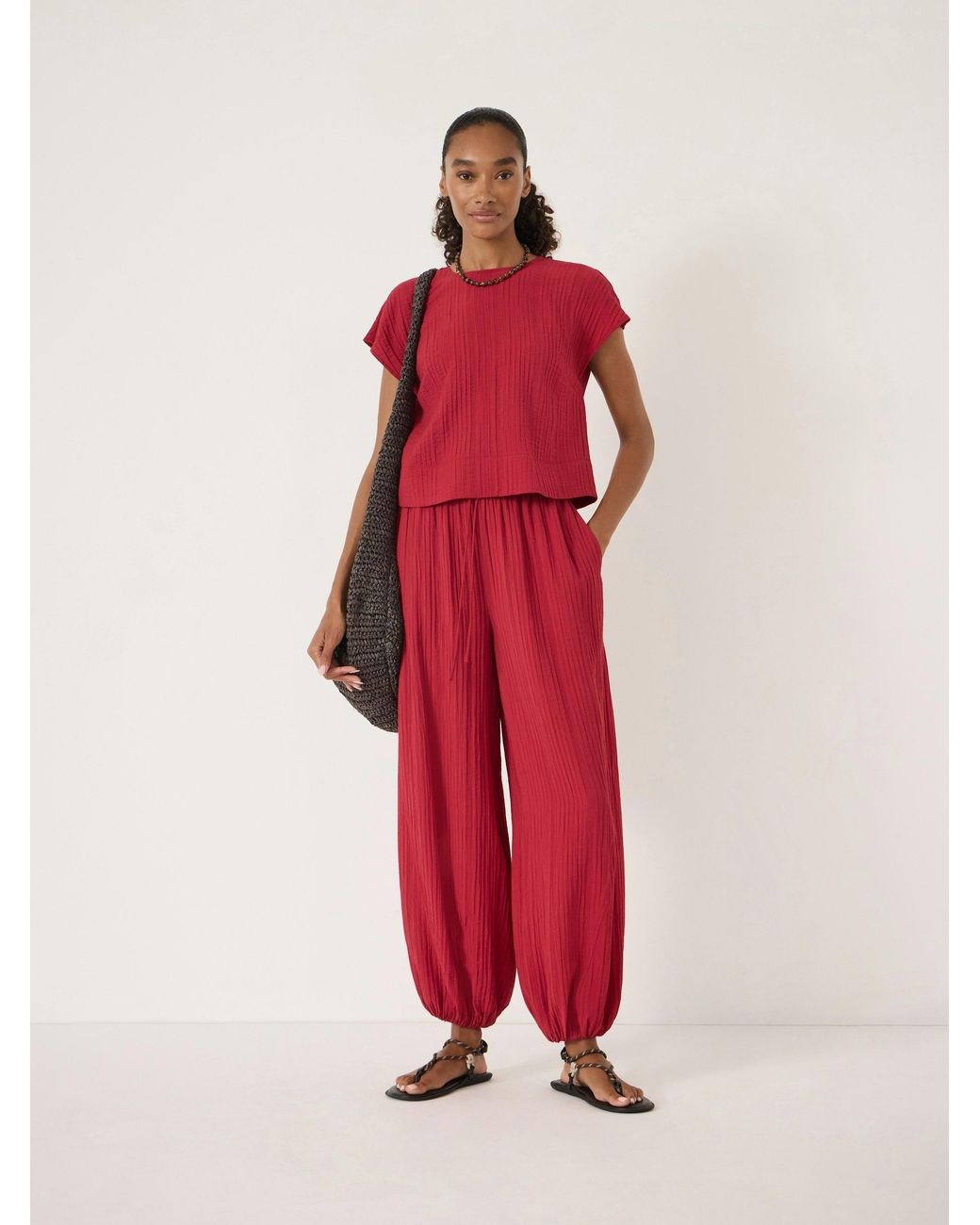 Hush Rein Crinkle Textured Shell Top