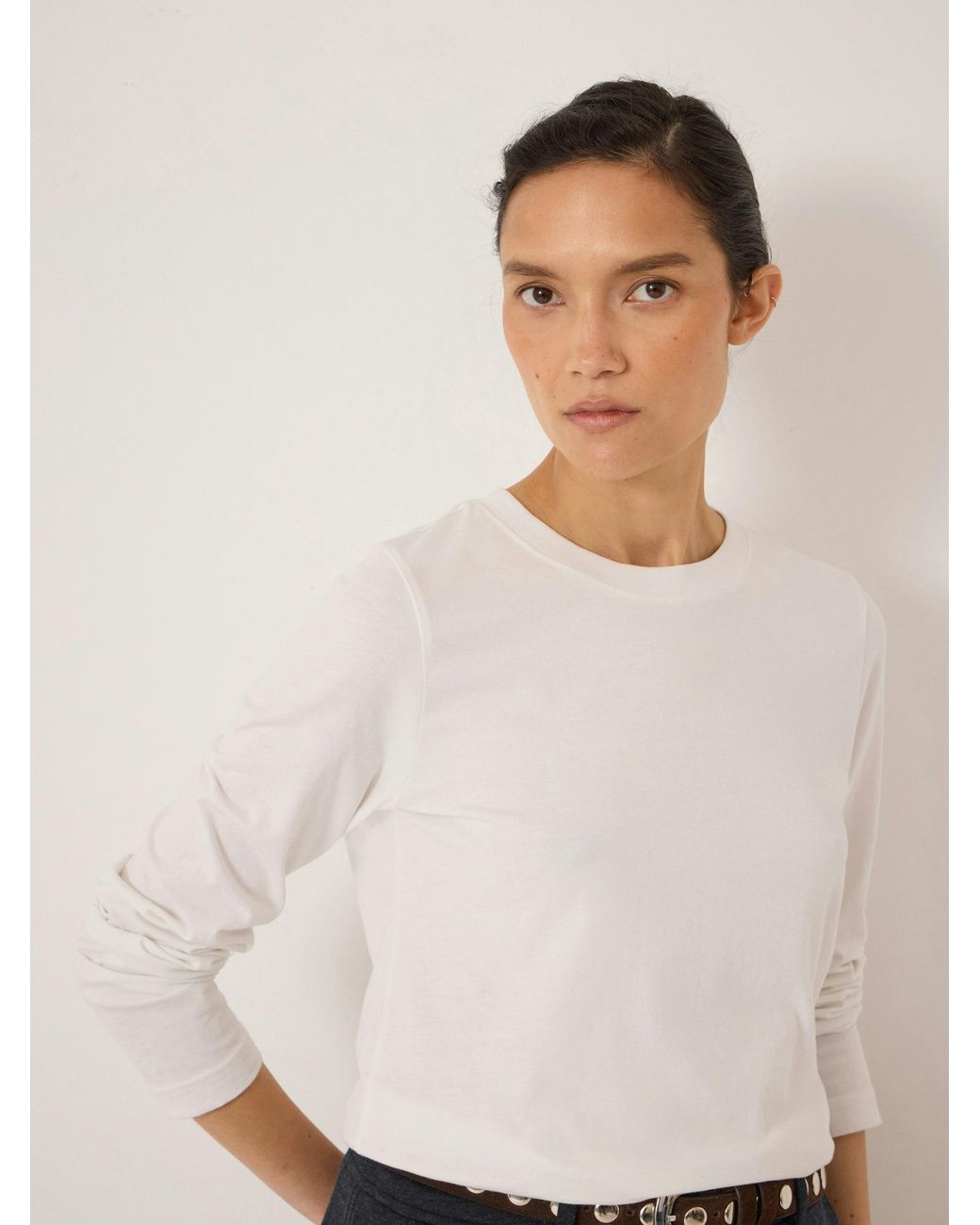 Hush White Slim Long Sleeve T-Shirt