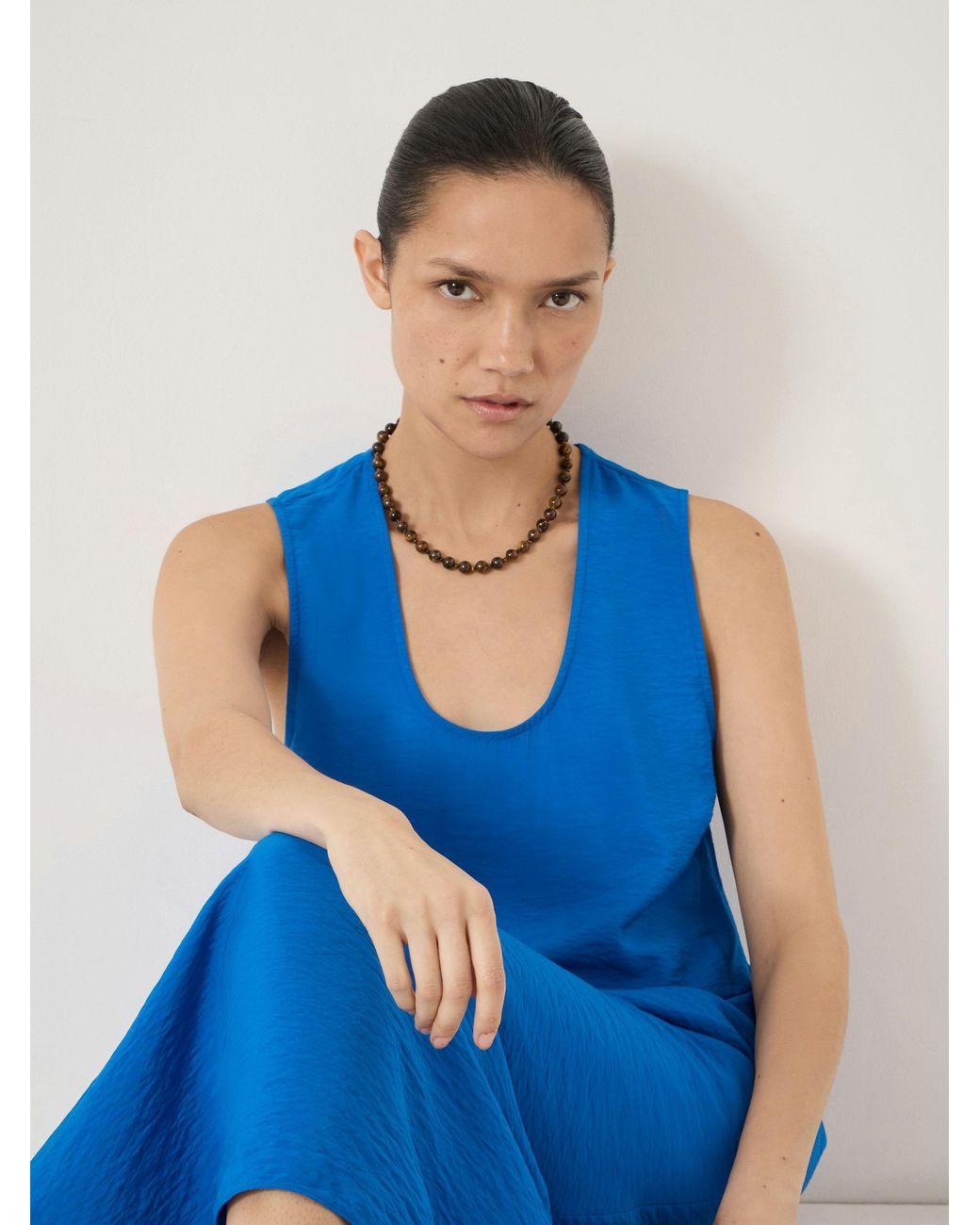 Hush Blue Sophie Scoop Neck Midi Dress