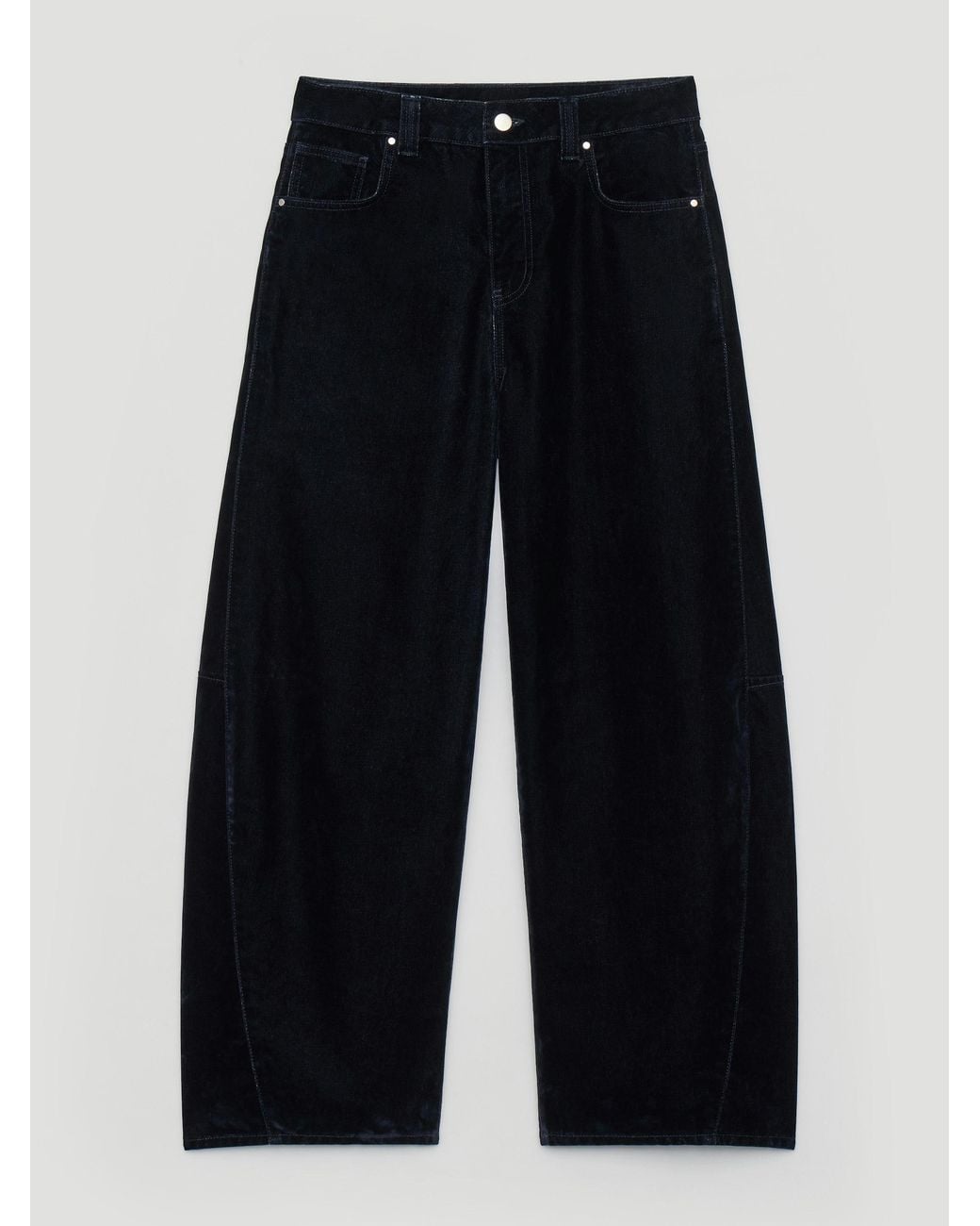 Hush Blue Cropped Bree Velvet Barrel Leg Jeans