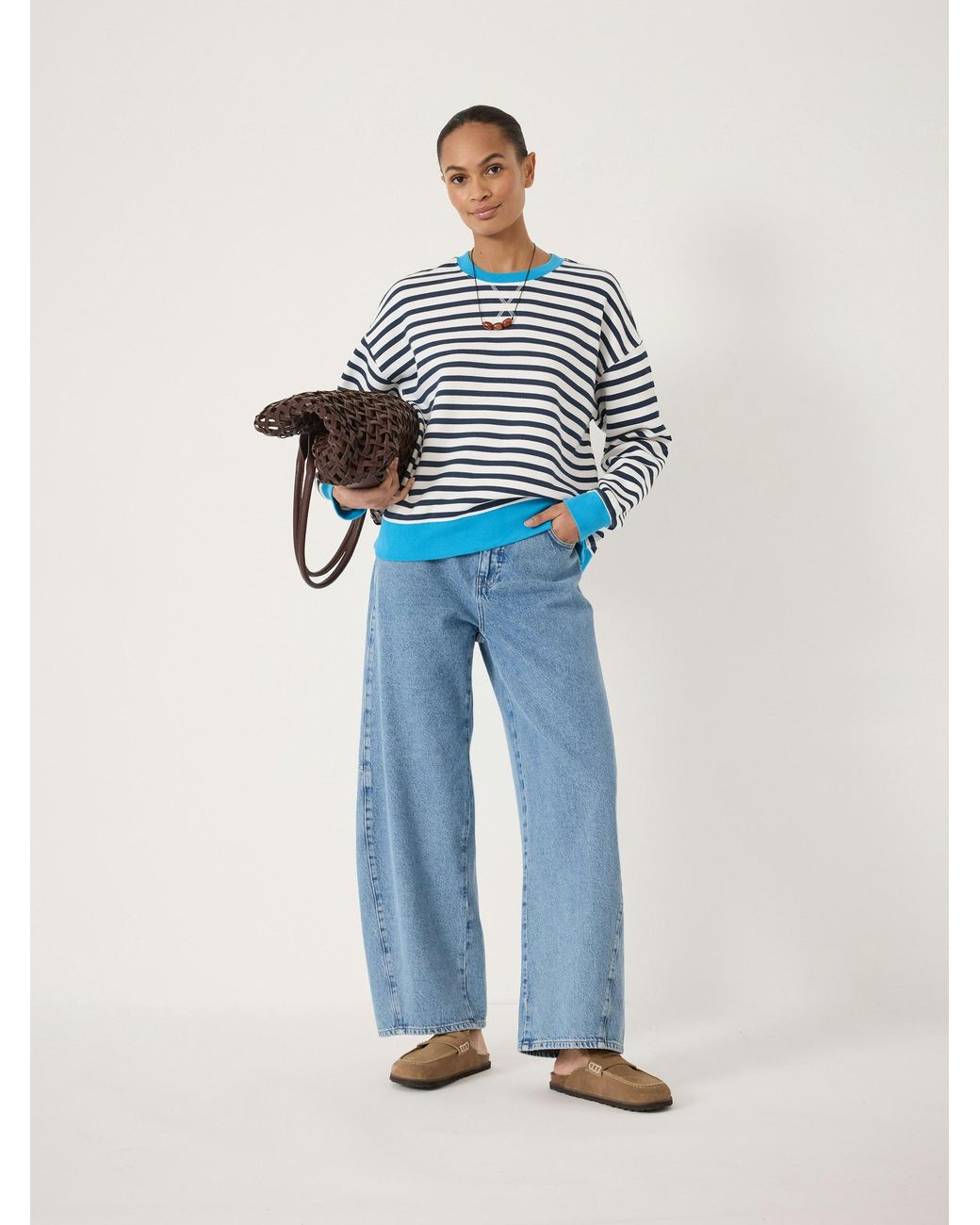 Hush Blue Luca Stripe Heavyweight Sweatshirt