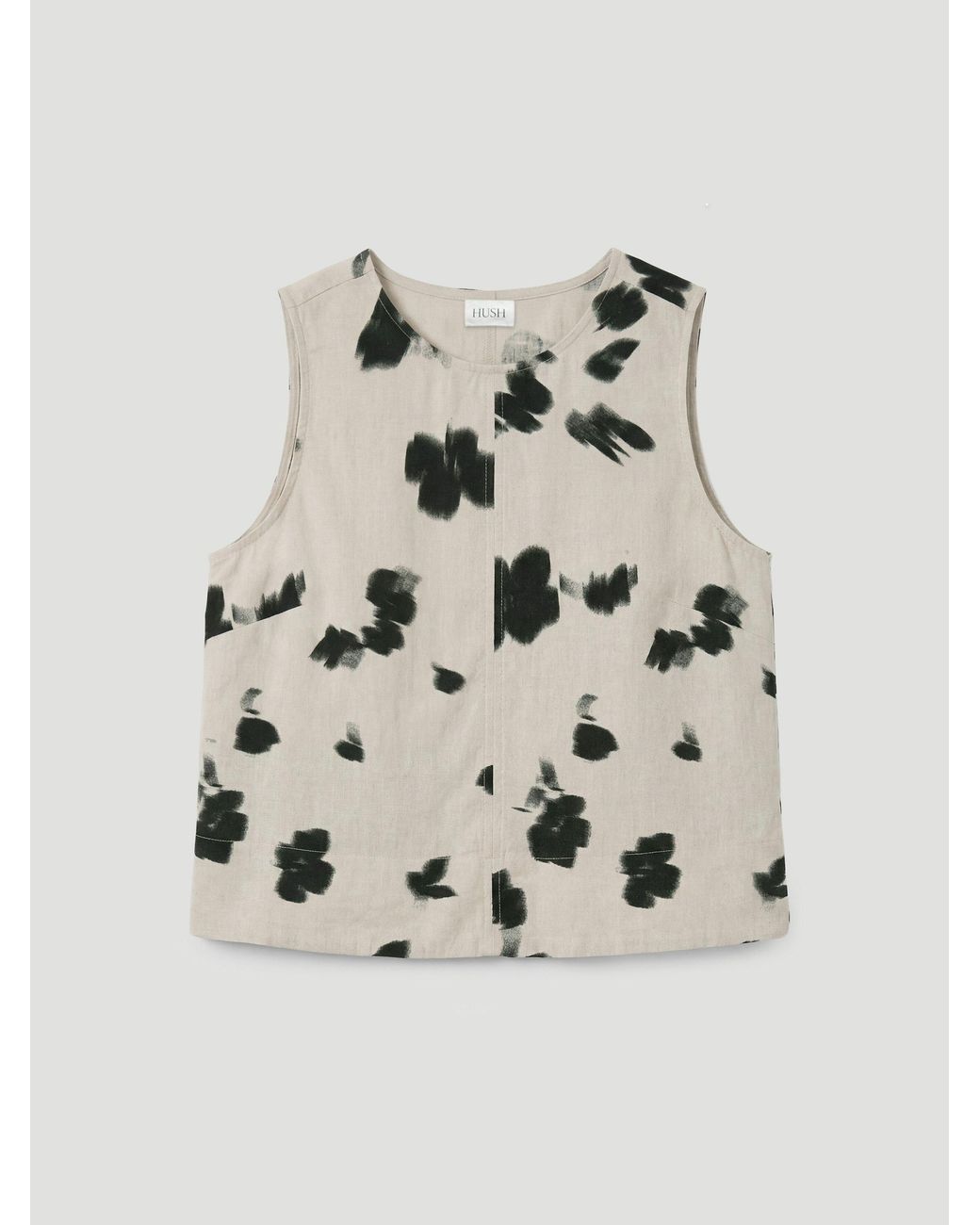Hush White Vera Linen Blend Shell Top