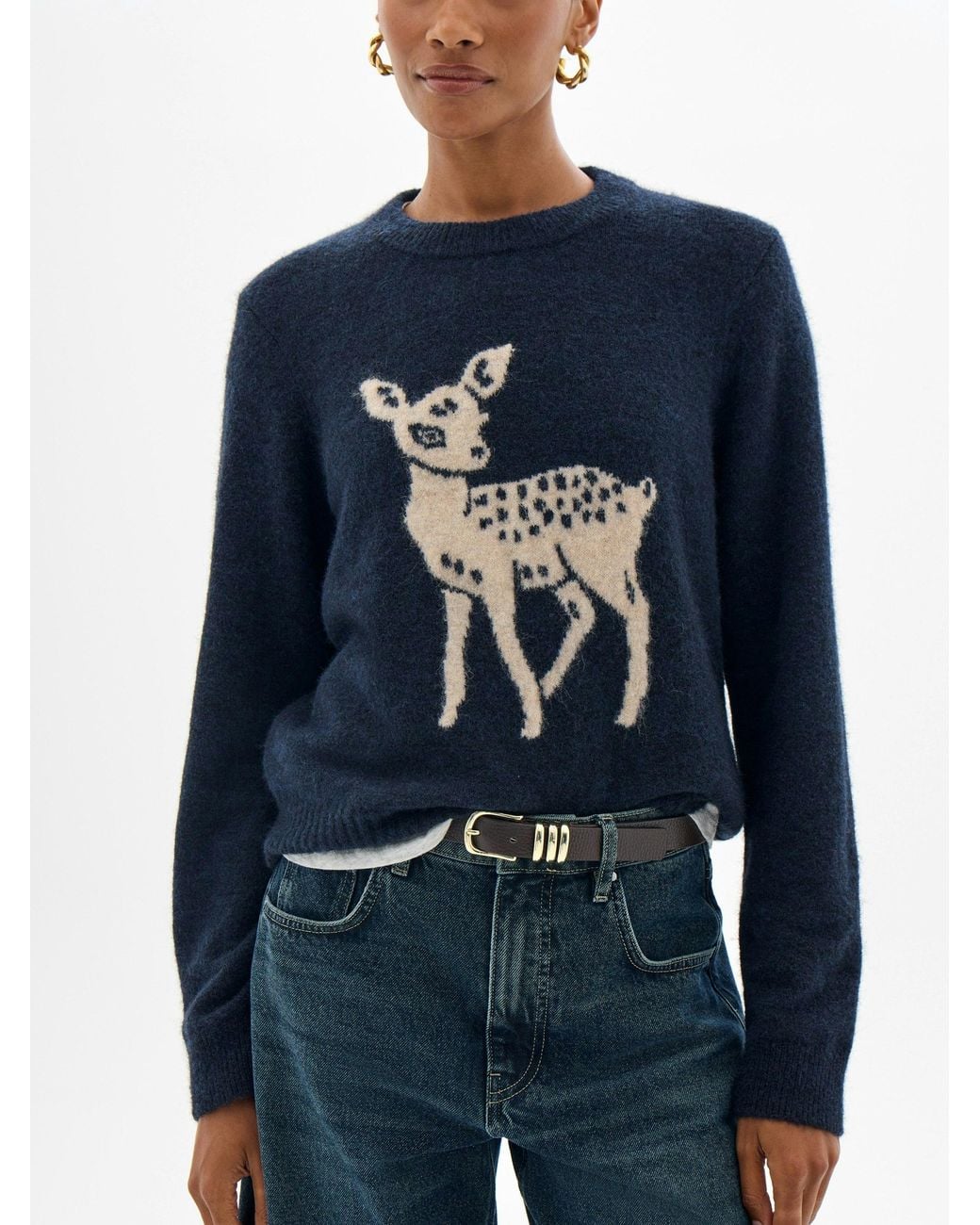 Hush Blue Mae Motif Knitted Jumper