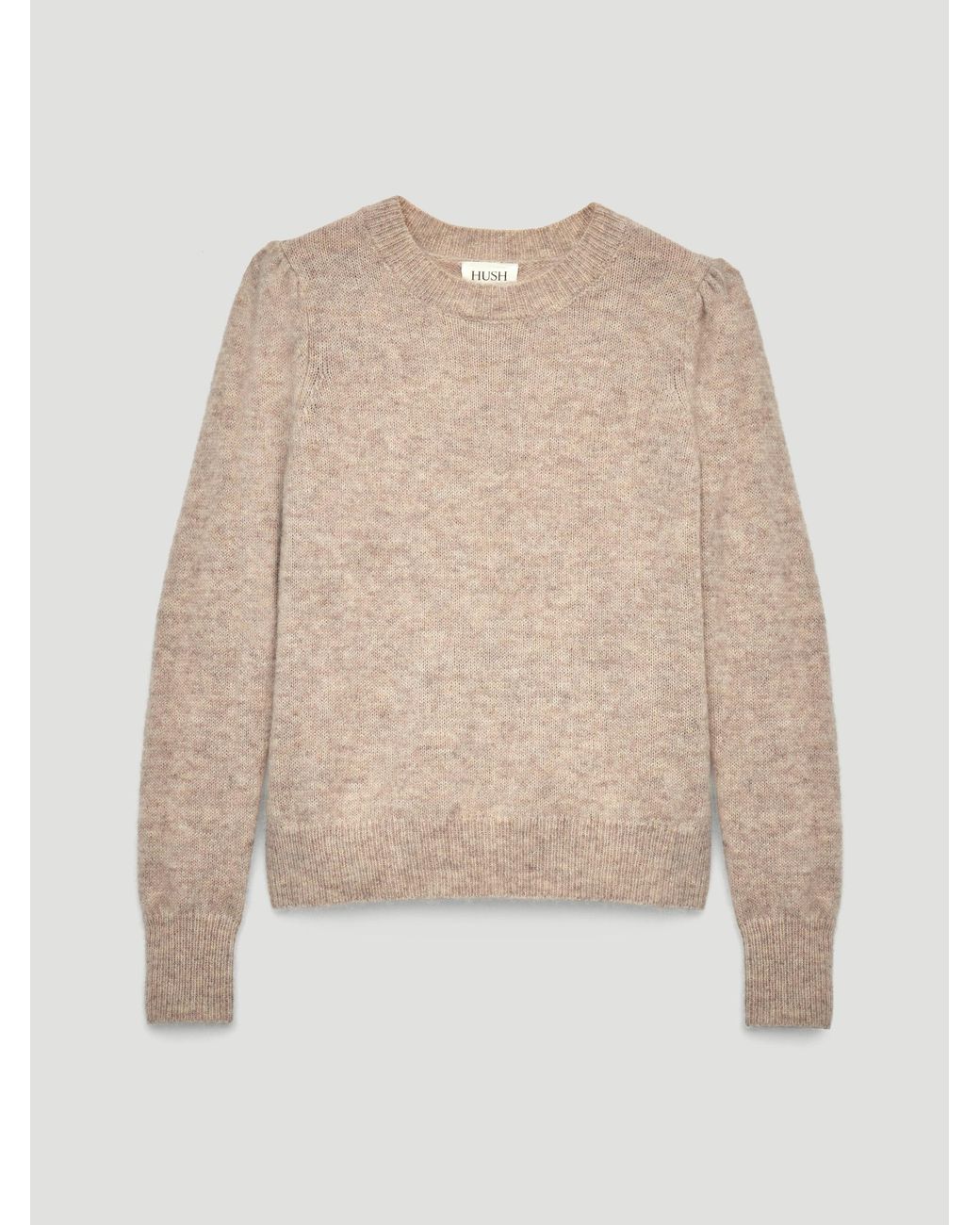 Hush Natural Gathered Shoulder Wool Blend Jumper