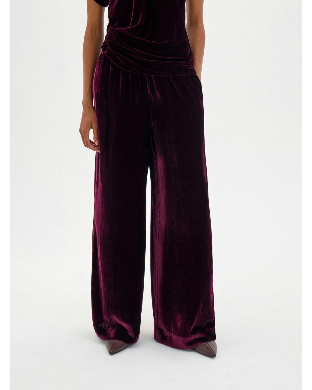 Hush Black Wendy Wide Leg Velvet Trousers