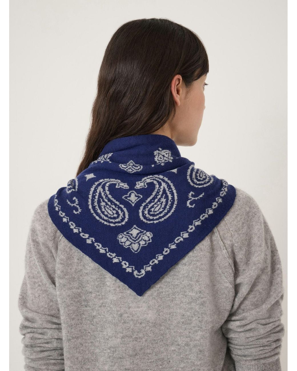 Hush Blue Paisley Triangle Scarf