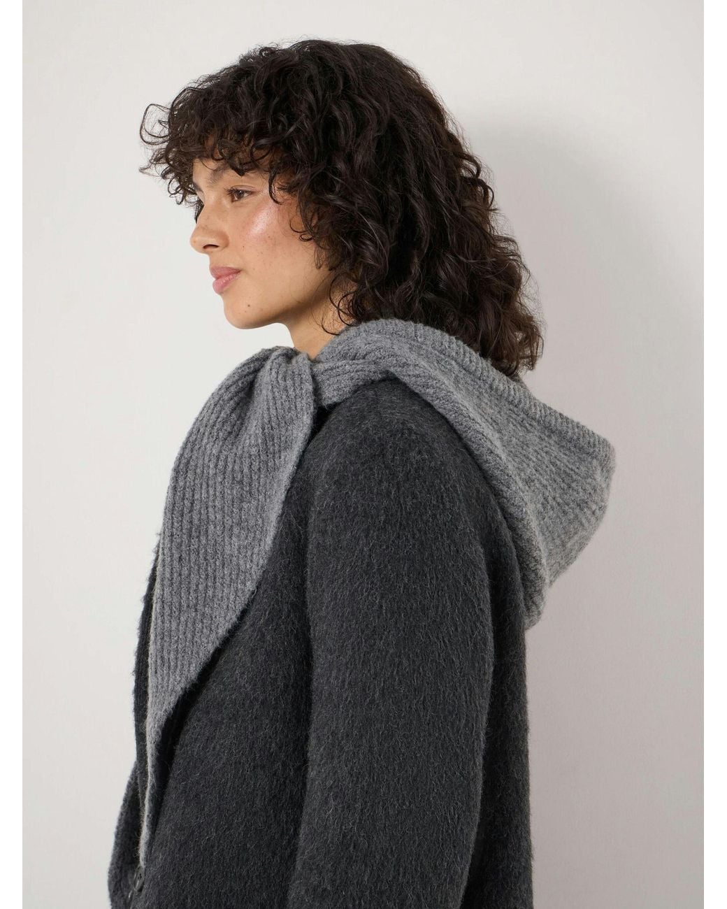 Hush Black Knitted Hooded Scarf