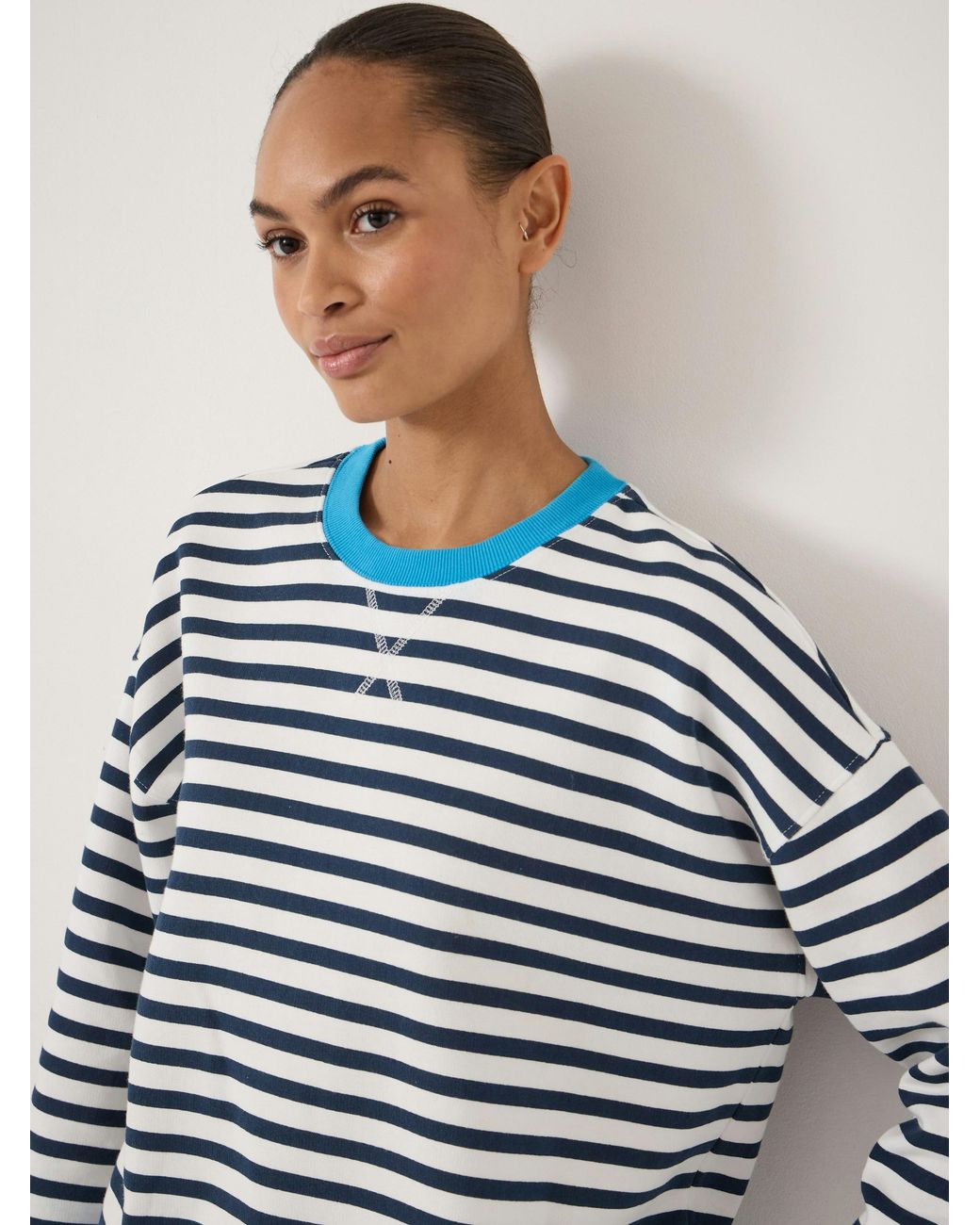 Hush Blue Luca Stripe Heavyweight Sweatshirt
