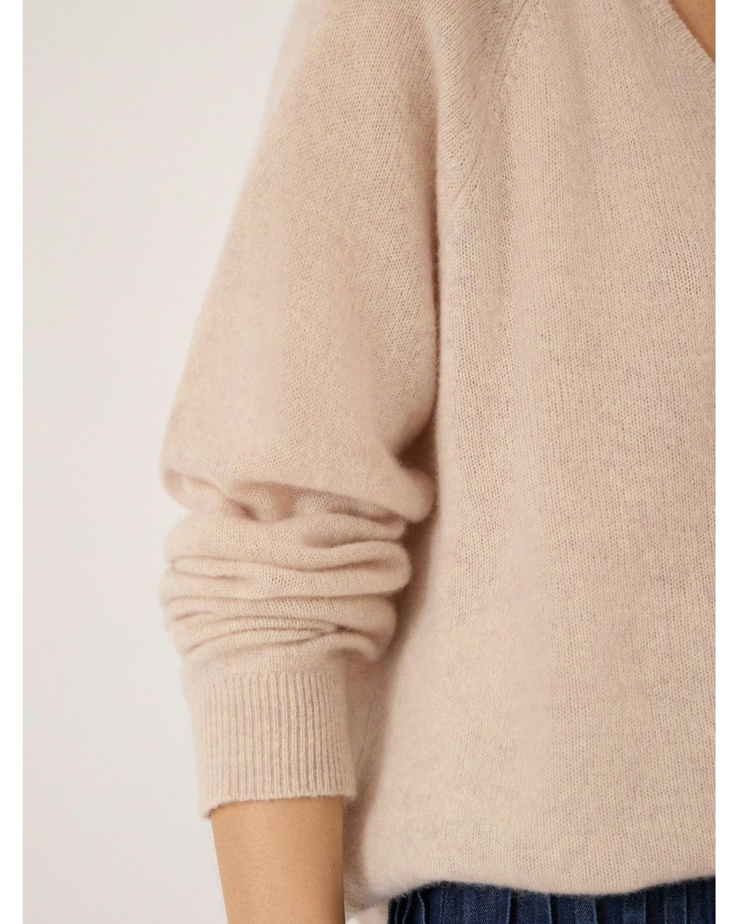Hush Natural Constance Cashmere V Neck Jumper