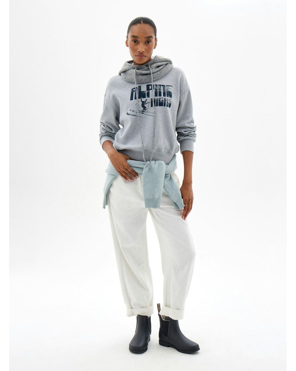 Hush Blue Alpine Highs Graphic Shrunken Sweatshirt