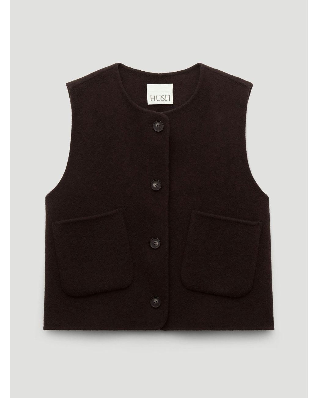 Hush Blue Avelia Pure Wool Double Faced Gilet