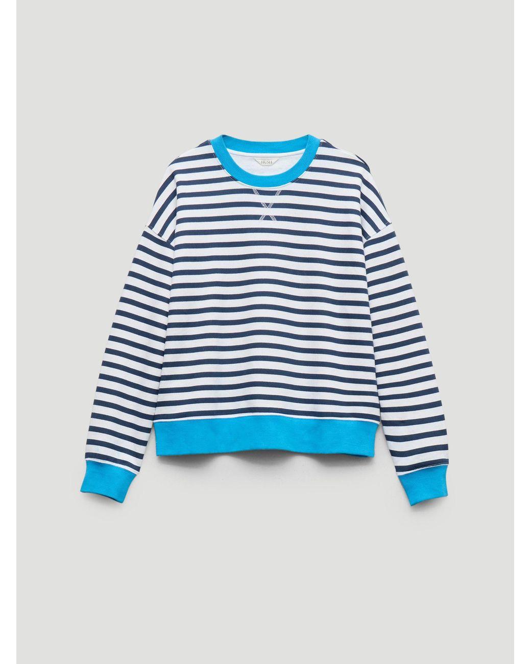Hush Blue Luca Stripe Heavyweight Sweatshirt