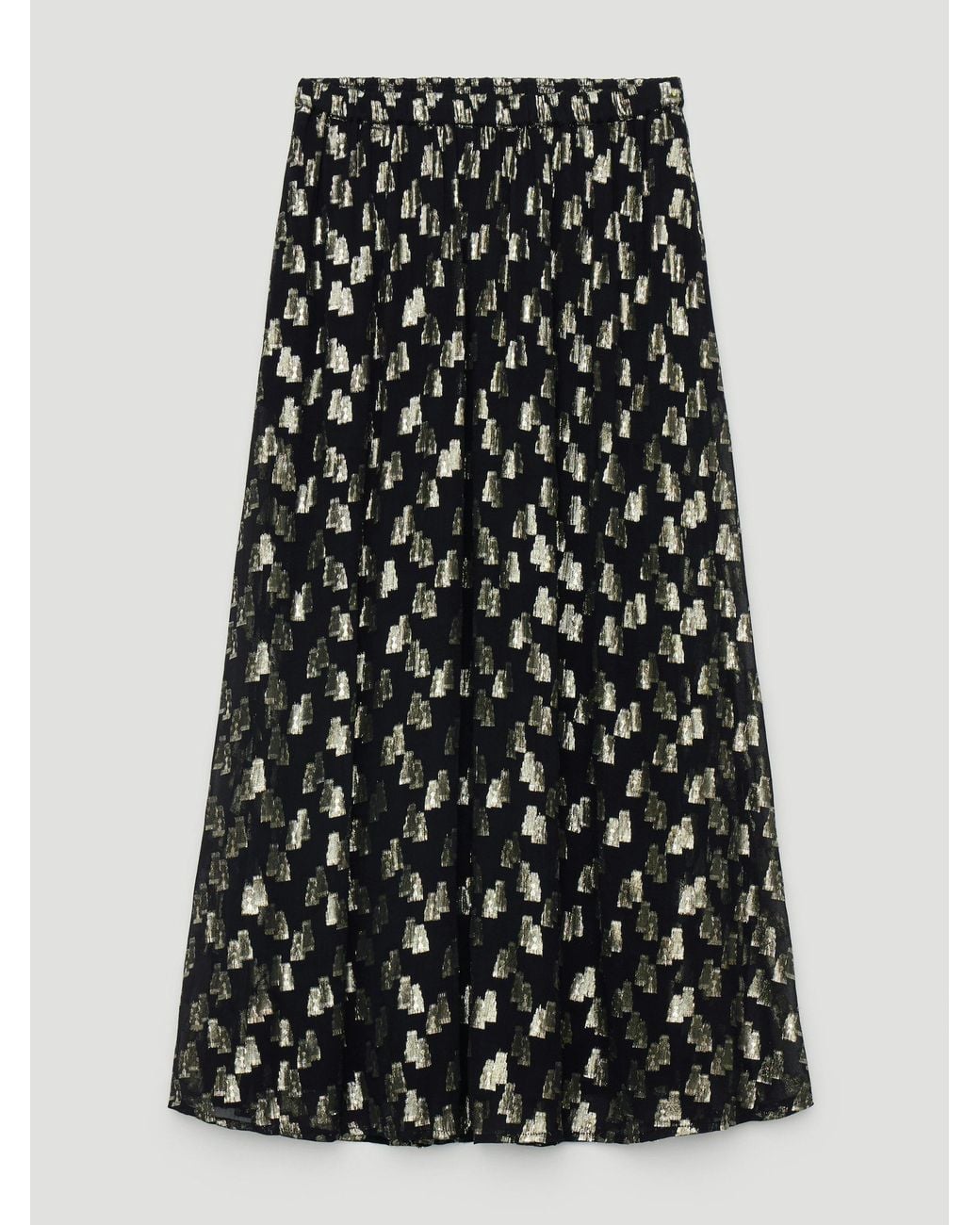 Hush White Ivy Flock Pleated Midi Skirt