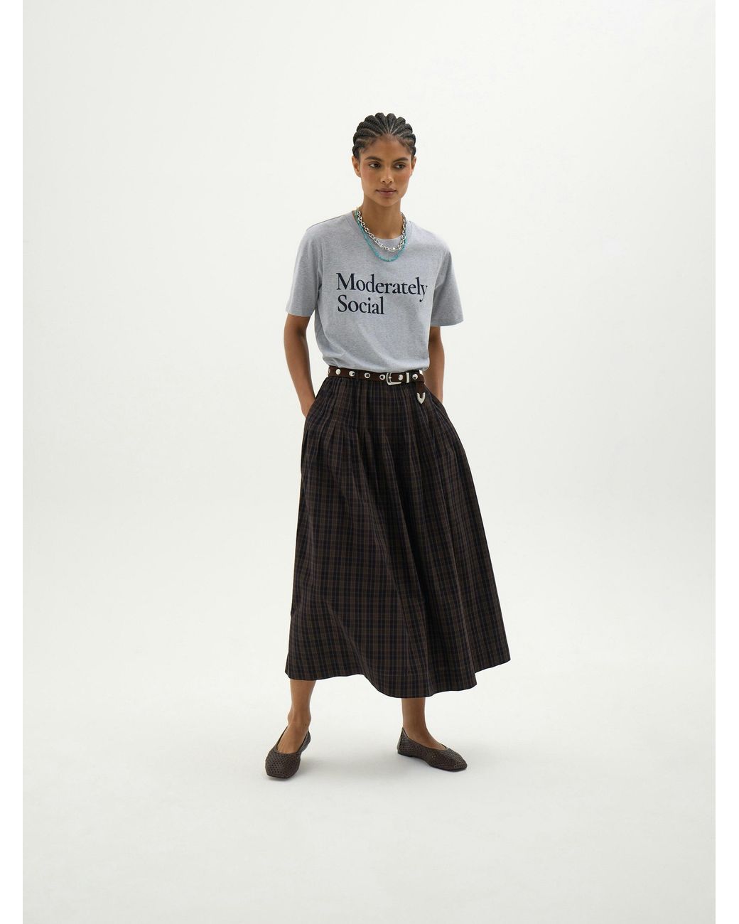 Hush White Moderately Social Graphic T-Shirt
