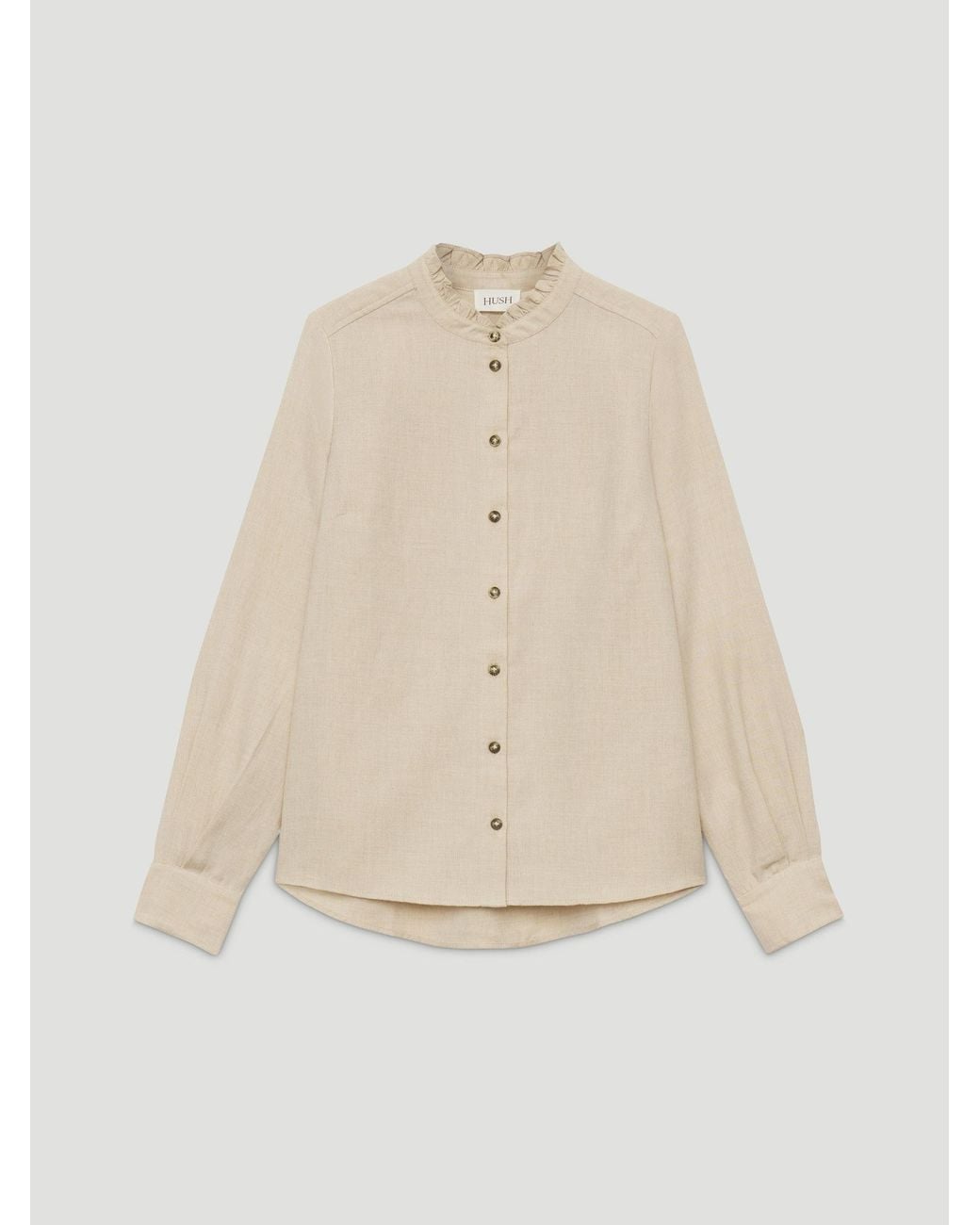 Hush Blue Super Soft Cotton Ruffle Shirt